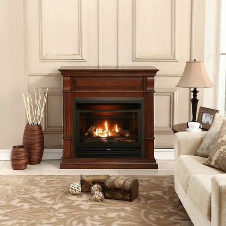 Duluth Forge Dual Fuel Ventless Gas Fireplace With Mantel - 26,000 Btu, Remote DFS-300R-2AC